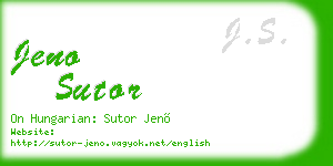 jeno sutor business card